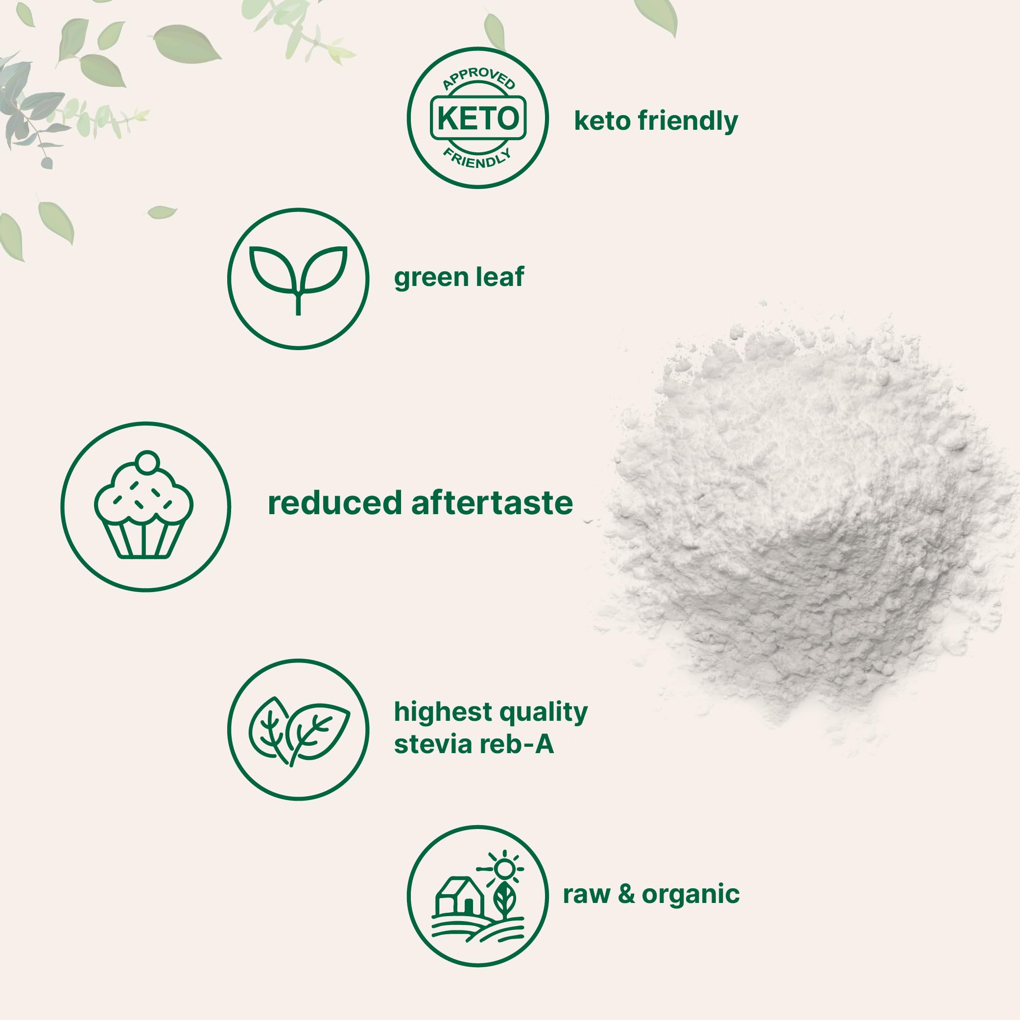 Stevia powder poured into coffee for zero-calorie daily sweetness