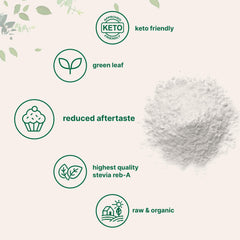 Stevia powder poured into coffee for zero-calorie daily sweetness