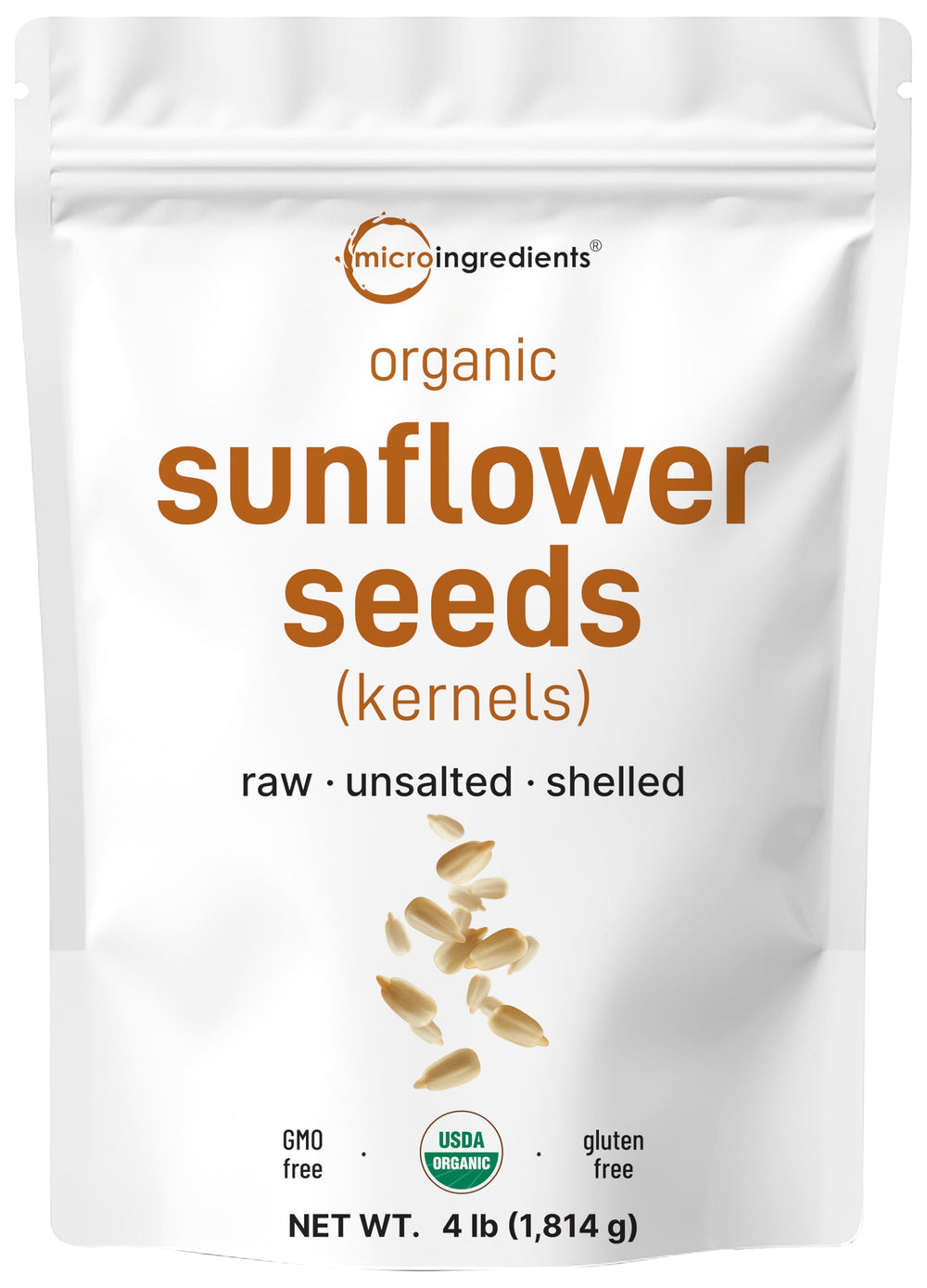 Micro Ingredients Organic Sunflower Seeds, raw and unsalted for snacking