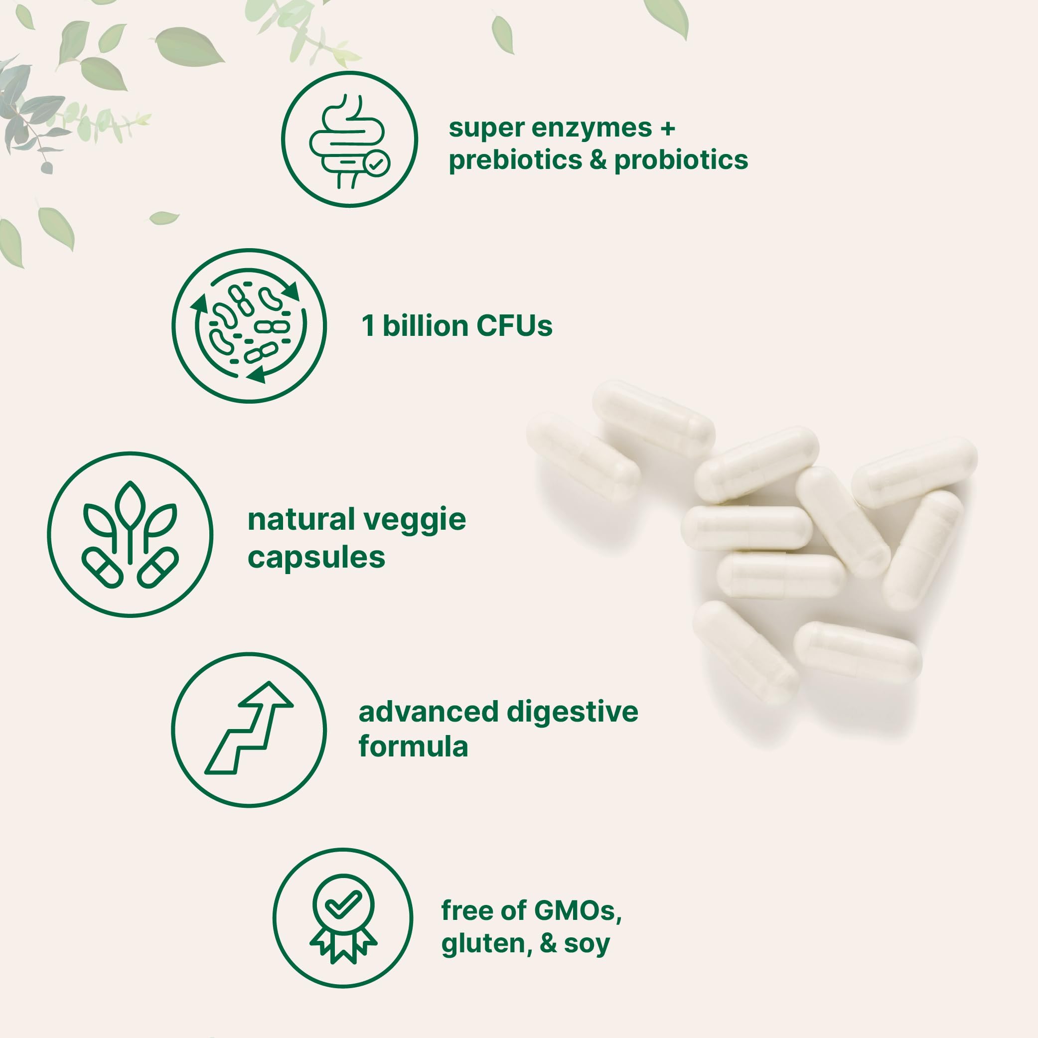 Micro Ingredients Super Enzymes ingredients graphic showing enzymes, prebiotics, and probiotics