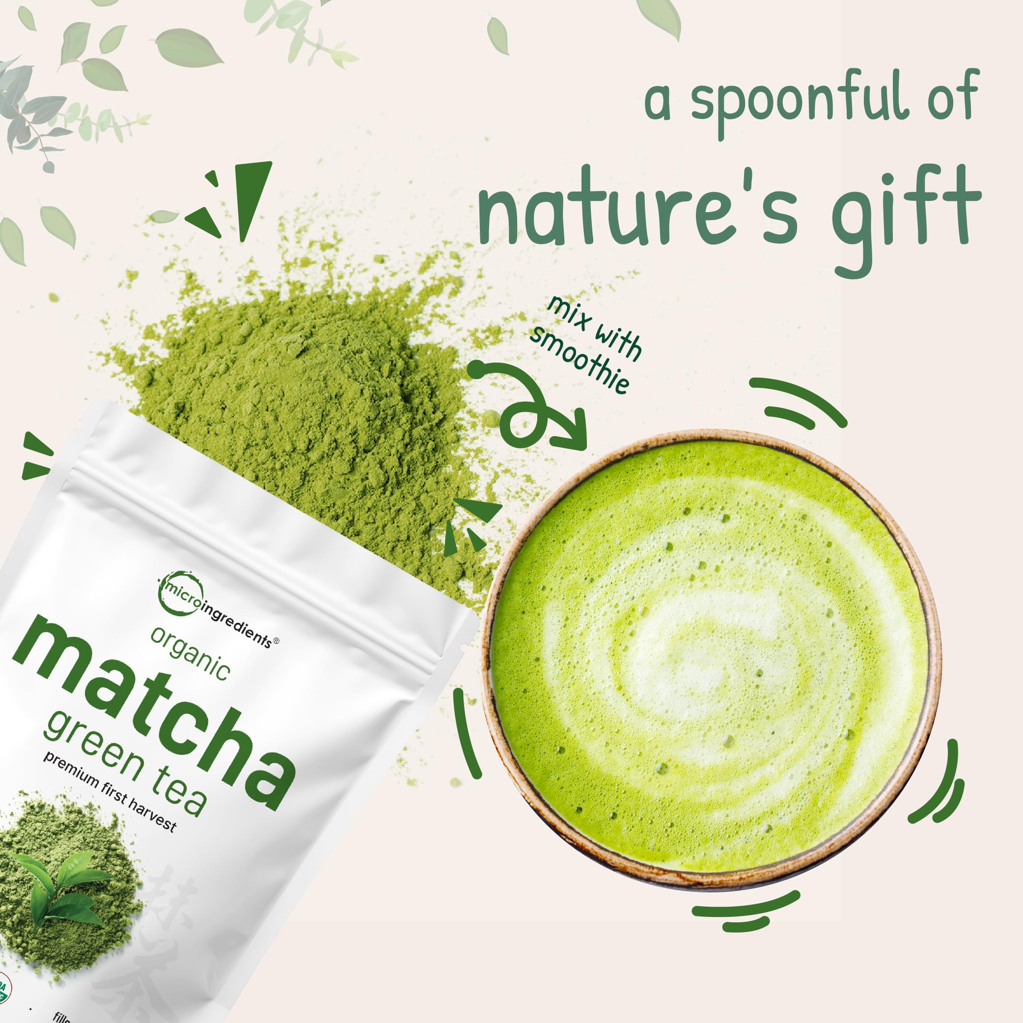 Micro Ingredients third-party tested non-GMO matcha, ensuring purity and safety.