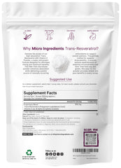 Micro Ingredients Trans-Resveratrol powder dissolving in water for easy mixing
