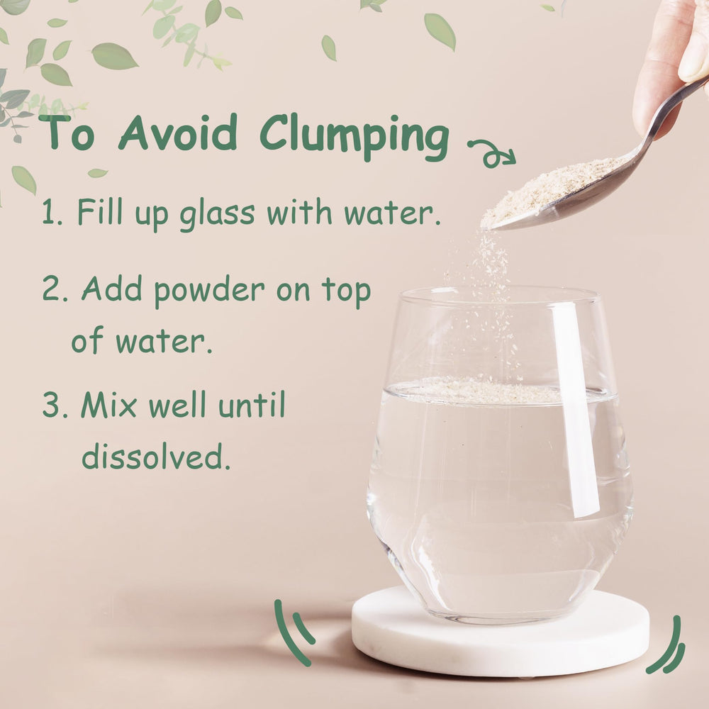 Micro Ingredients triple fiber powder dissolving in water for quick mixing.