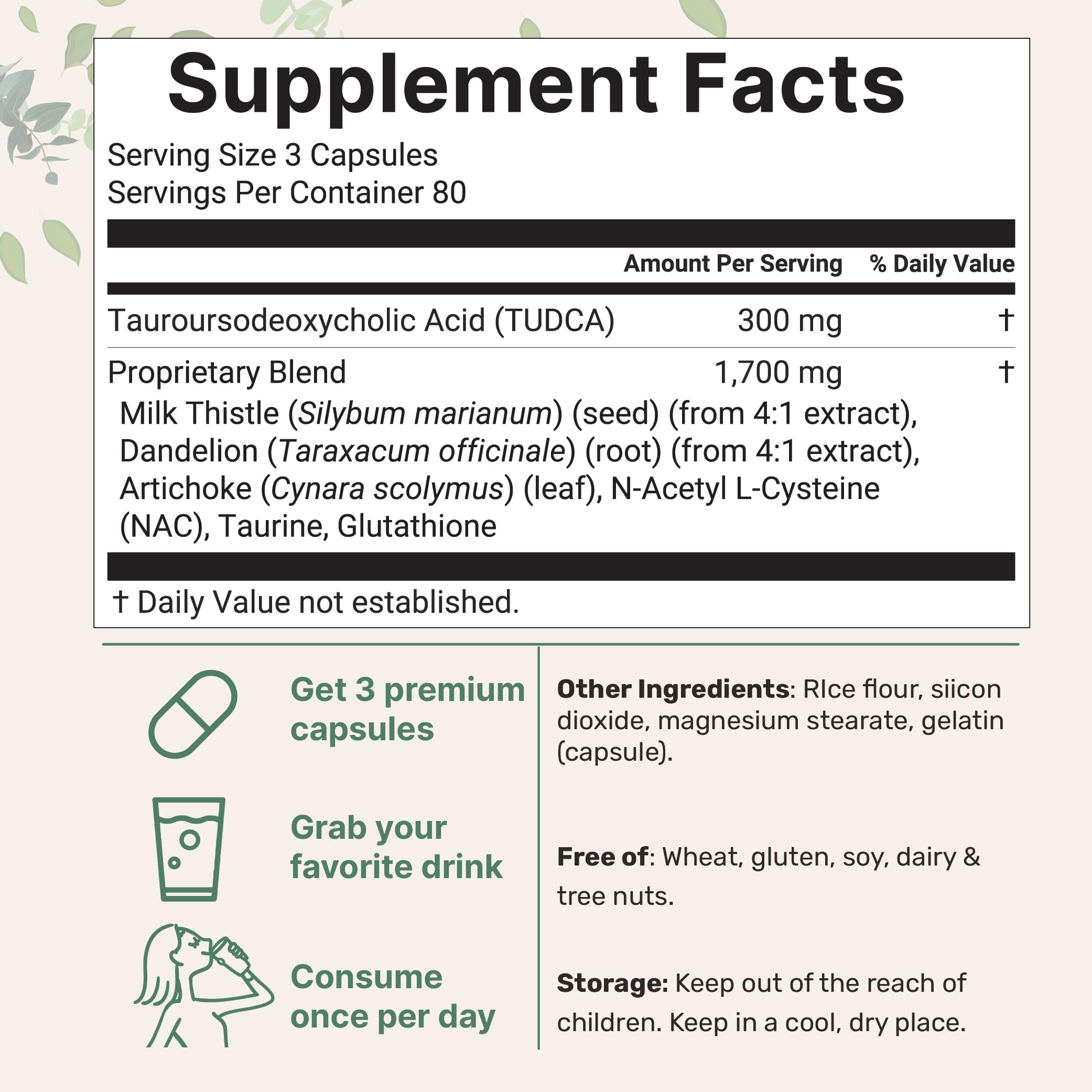 Micro Ingredients TUDCA capsules arranged to highlight 7-in-1 formula.