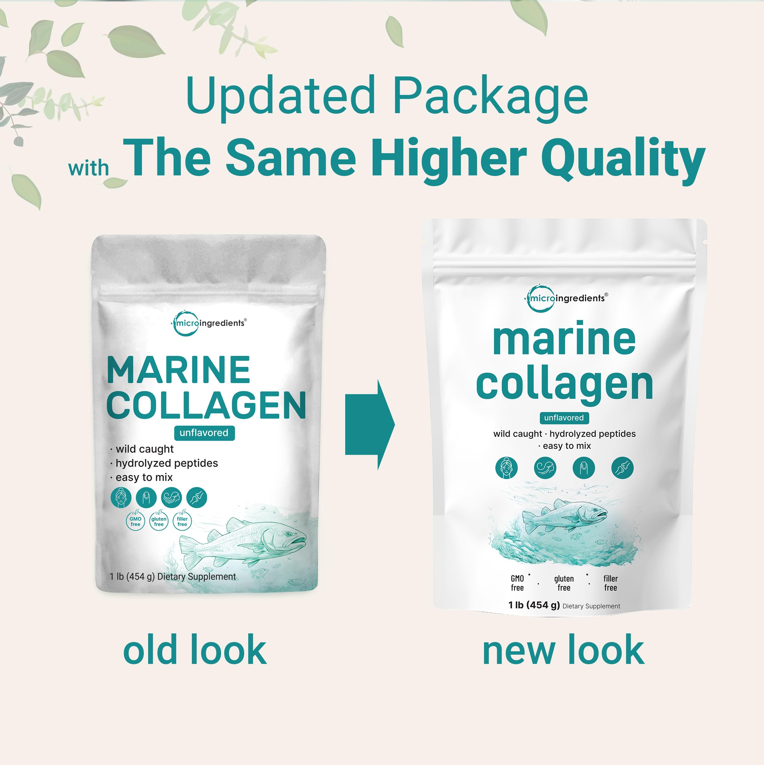 Micro Ingredients Type I marine collagen powder, unflavored and versatile