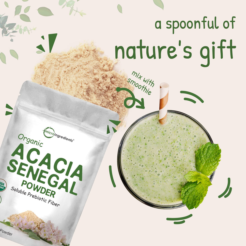 Micro Ingredients USA-sourced Acacia Senegal powder supports clean ingredient standards.