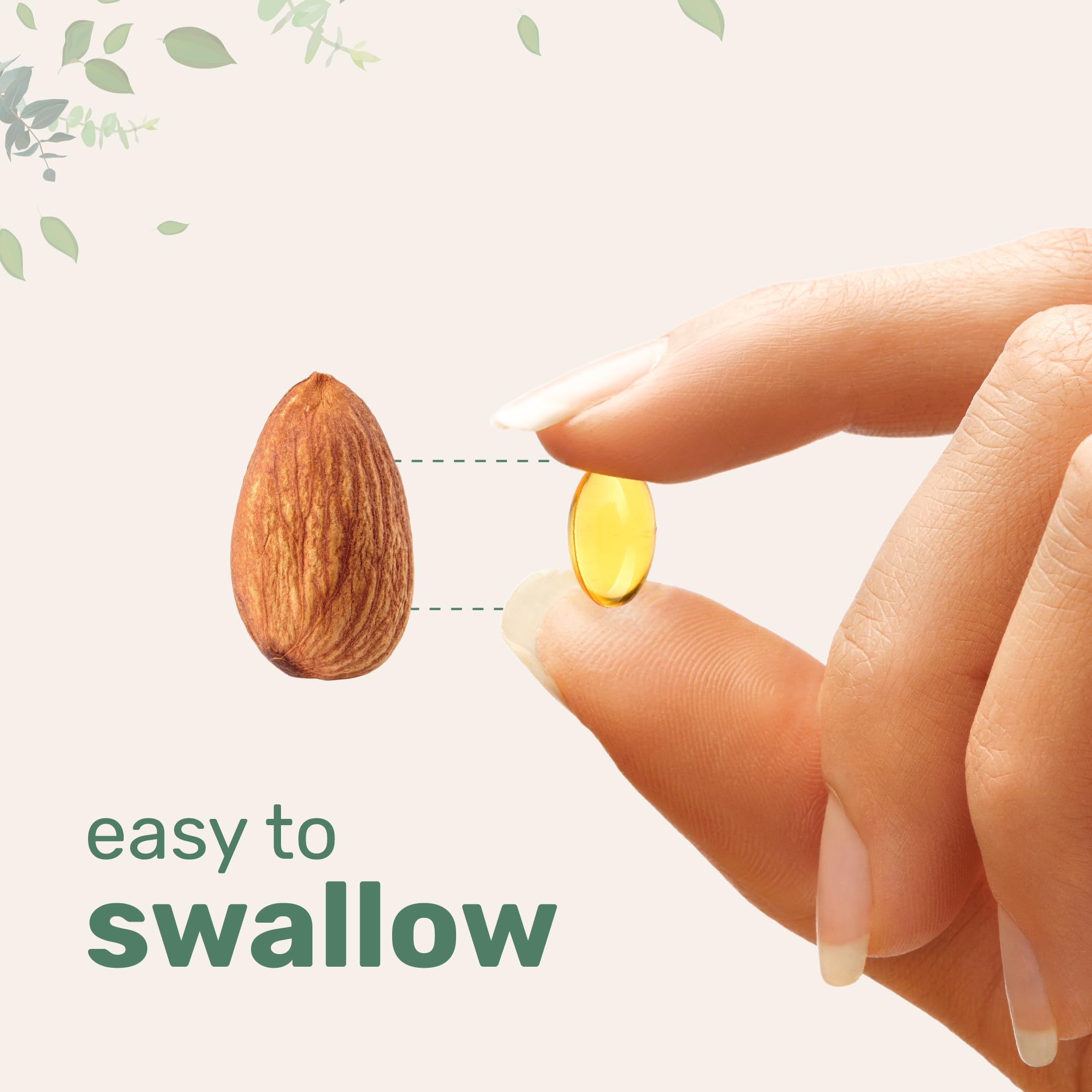 Three softgels from Micro Ingredients algae oil, showing softgel texture and purity.