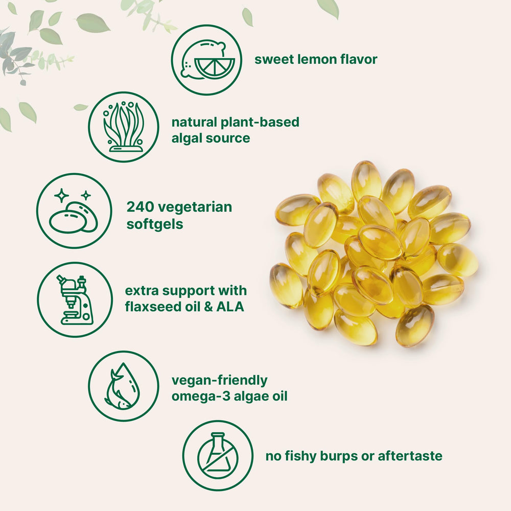 Ingredients banner on Micro Ingredients algae oil packaging, highlighting non-GMO ingredients.