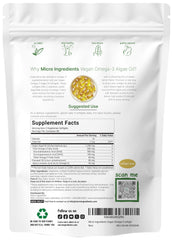 Close-up of Micro Ingredients algae oil softgels, smooth texture and easy ingestion.