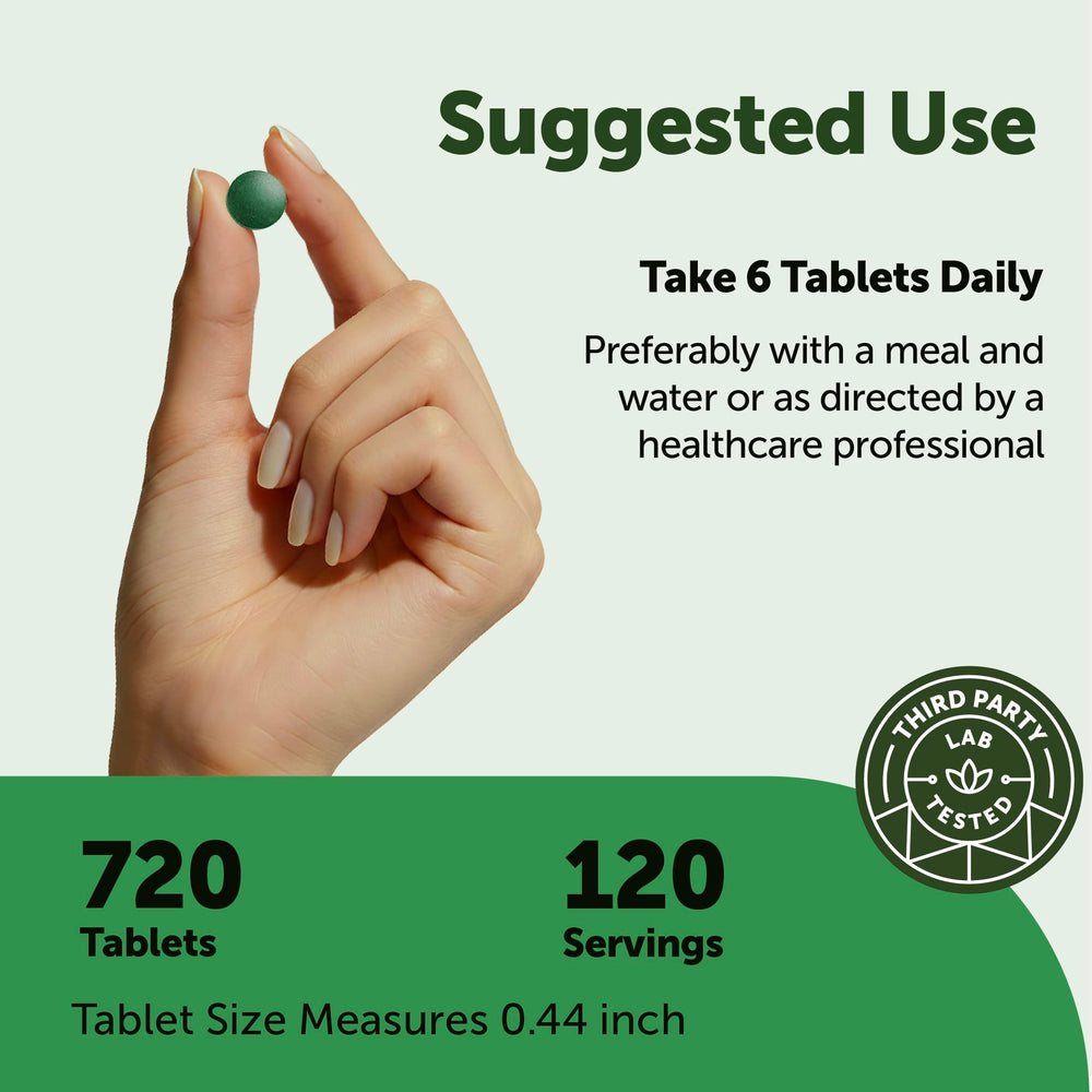 Micro Ingredients vegan protein spirulina tablets for plant-based dietary support.