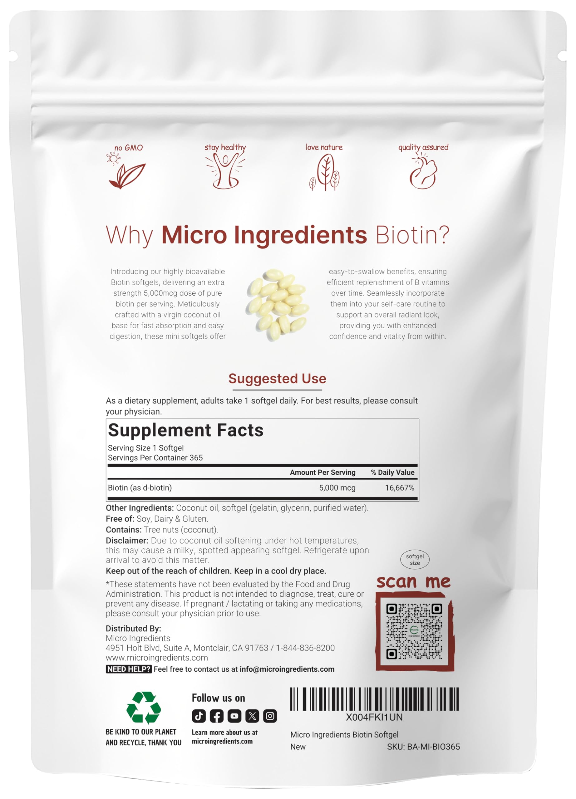 Micro Ingredients virgin coconut oil softgel base close-up for pure carry