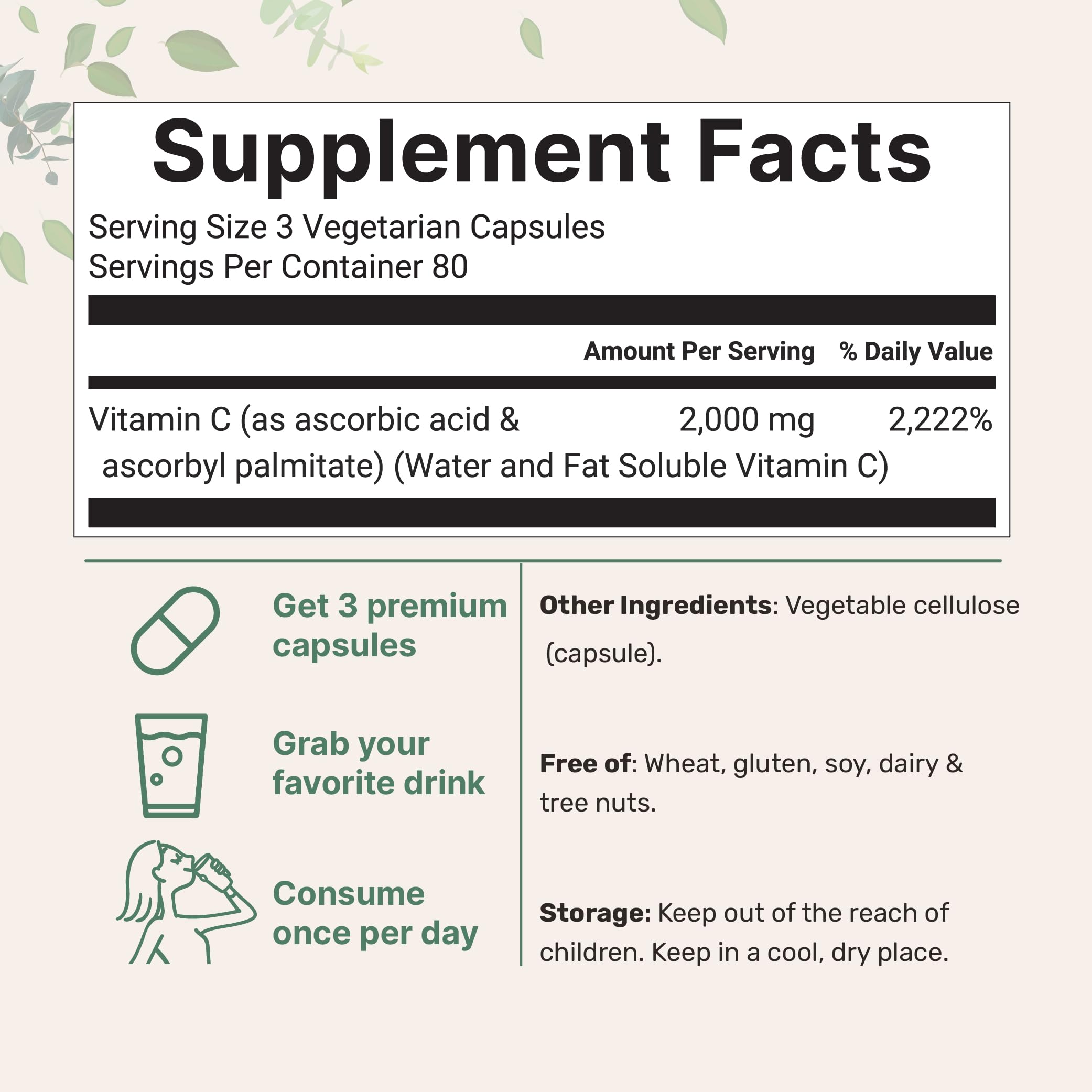 Capsules close-up showing dual-solubility vitamin C for absorption.
