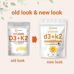 Micro Ingredients D3 + K2 coconut-oil base may aid absorption and potency.