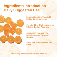 Micro Ingredients Vitamin D3 K2 Gummies bottle side notes 5,000 IU D3 and 100 mcg K2 MK-7.