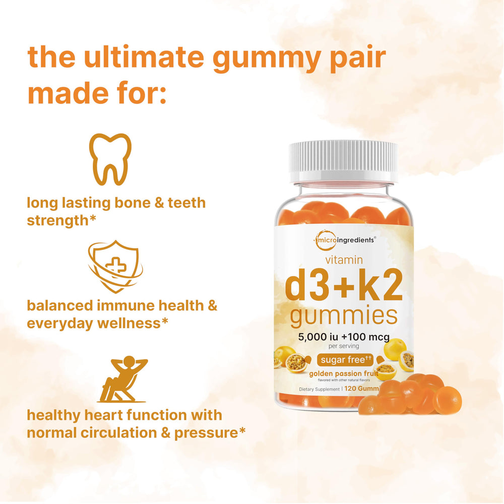 Micro Ingredients Gummies pour showcases sugar-free formula with a delicious golden passion fruit taste.