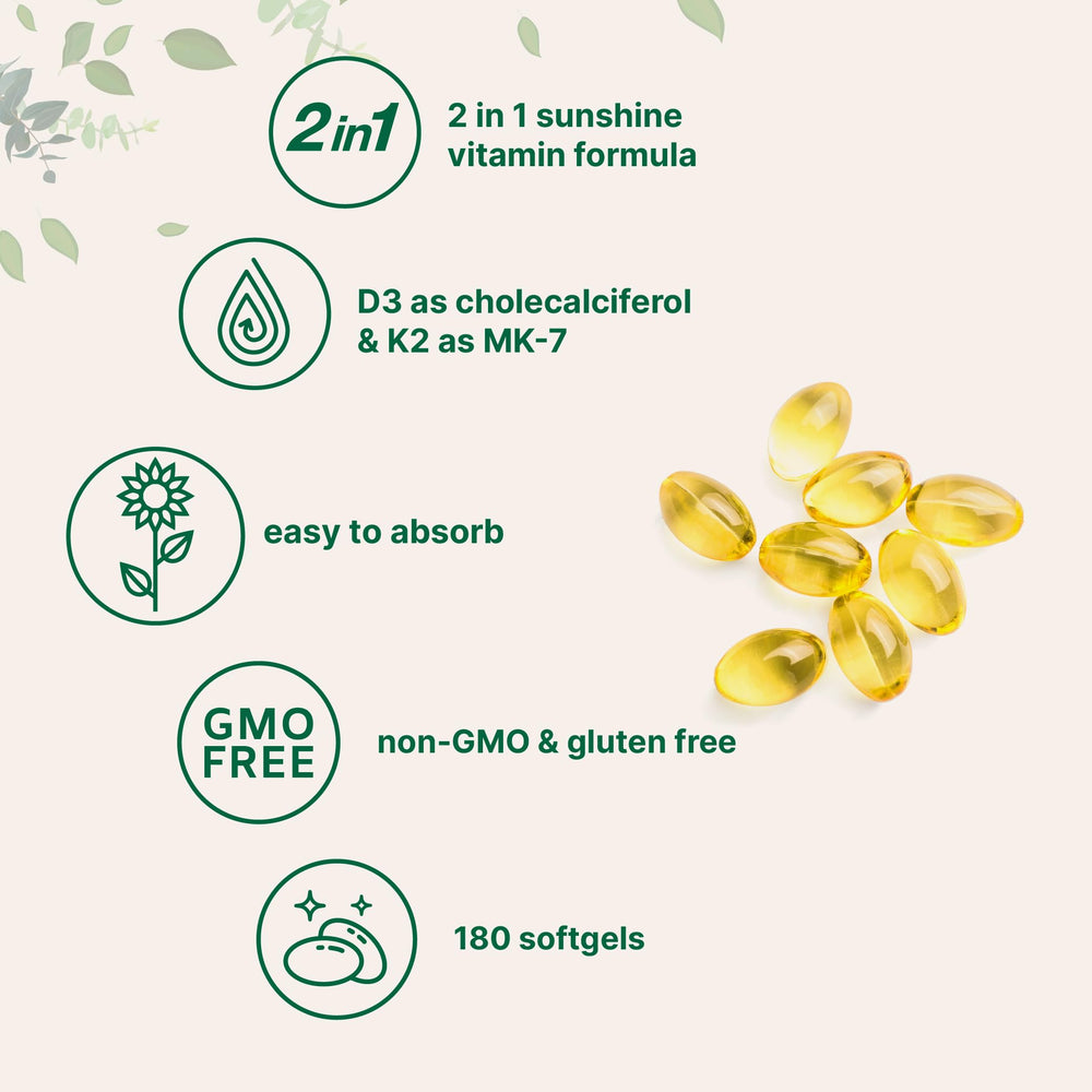 Micro Ingredients Vitamin D3 K2 softgels close-up—easy-to-swallow capsules.