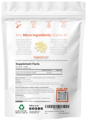 Micro Ingredients MK-7 softgels with coconut oil carrier for enhanced absorption.