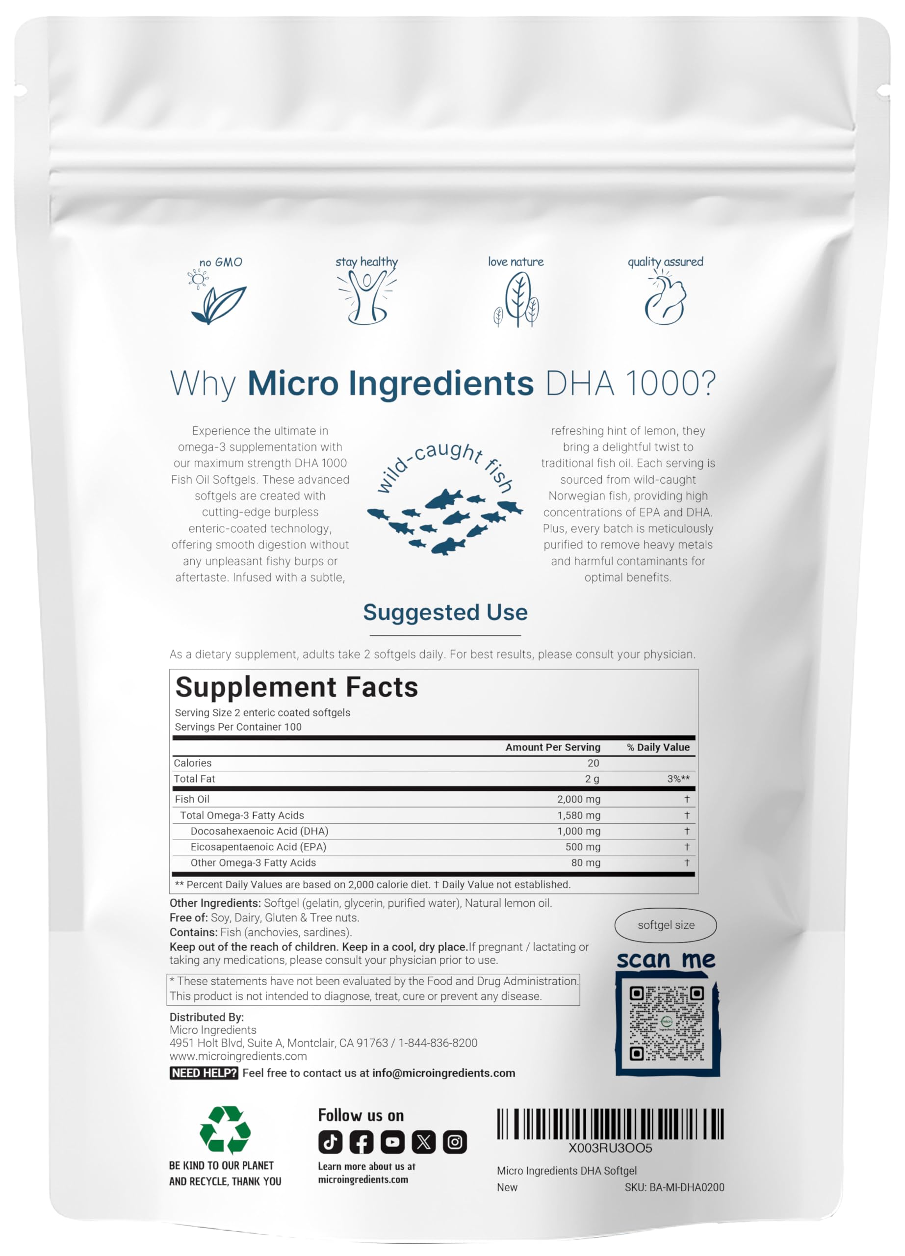 Micro Ingredients omega-3 from wild-caught Norwegian sea oil