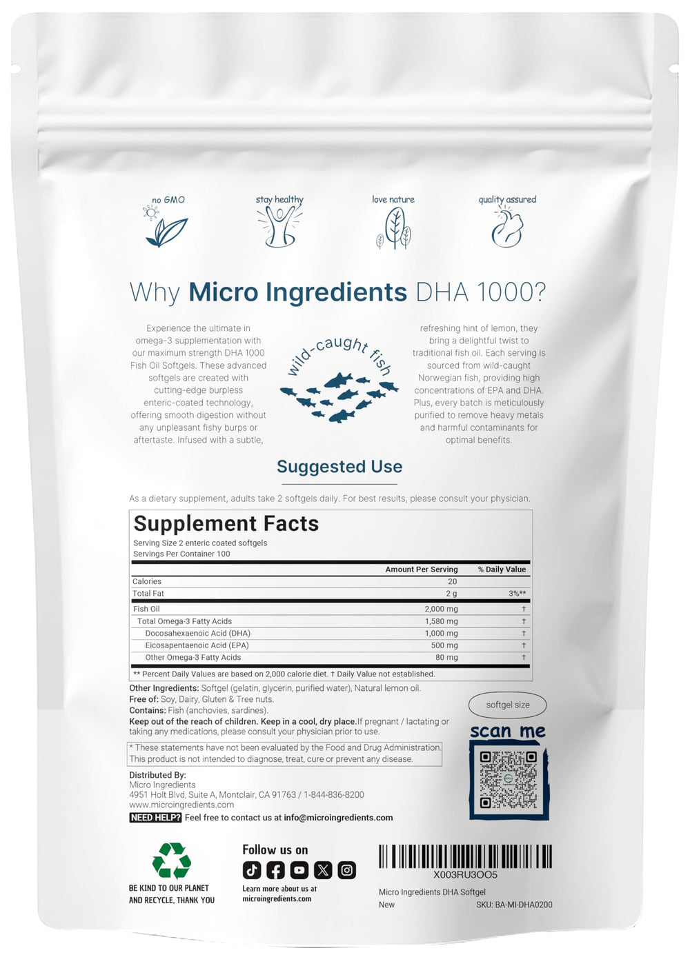 Micro Ingredients omega-3 from wild-caught Norwegian sea oil