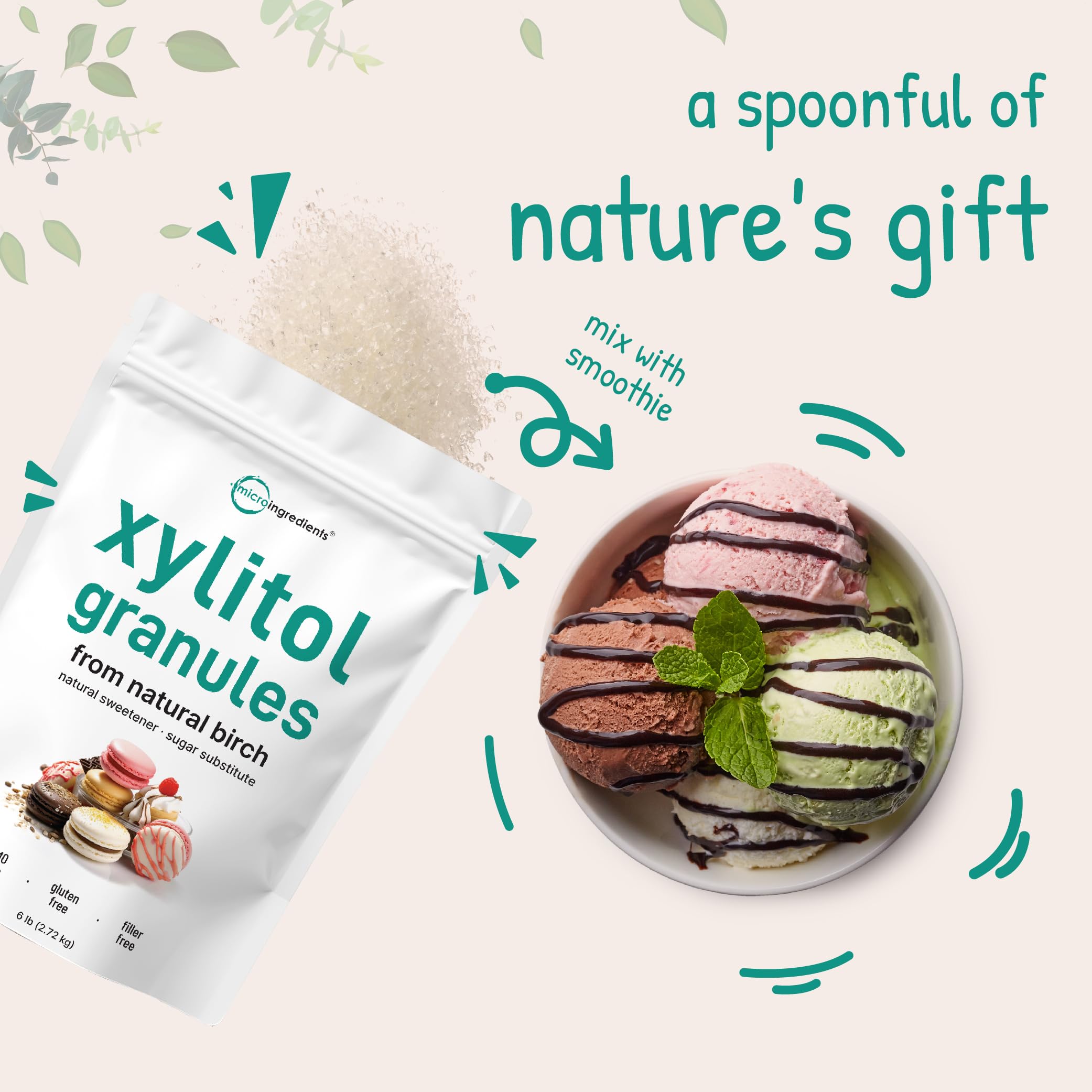 Micro Ingredients Xylitol added to tea for a smooth, low-carb sweetness.