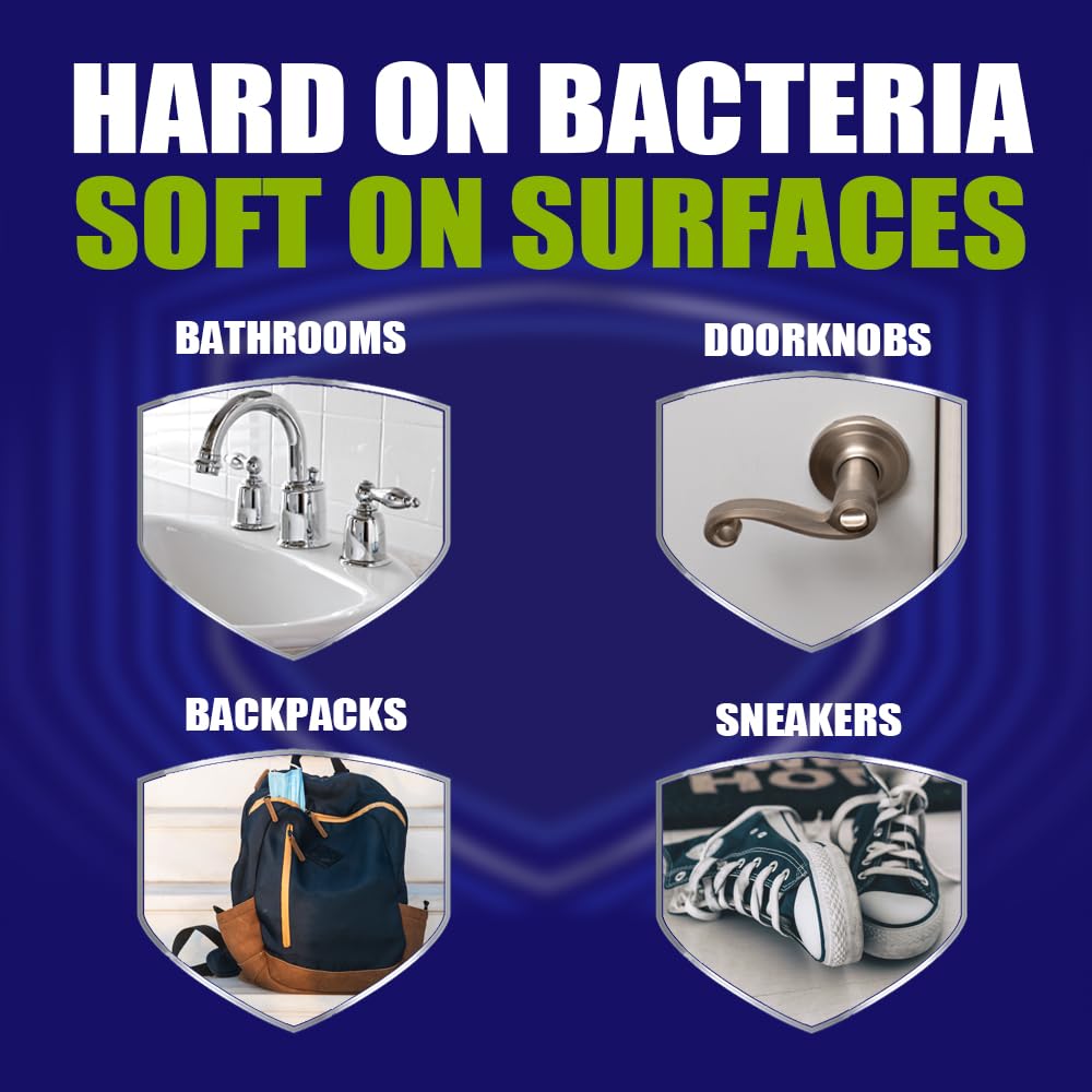 Fresh scent Microban spray deodorizing treated surfaces after use