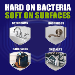 Fresh scent Microban spray deodorizing treated surfaces after use