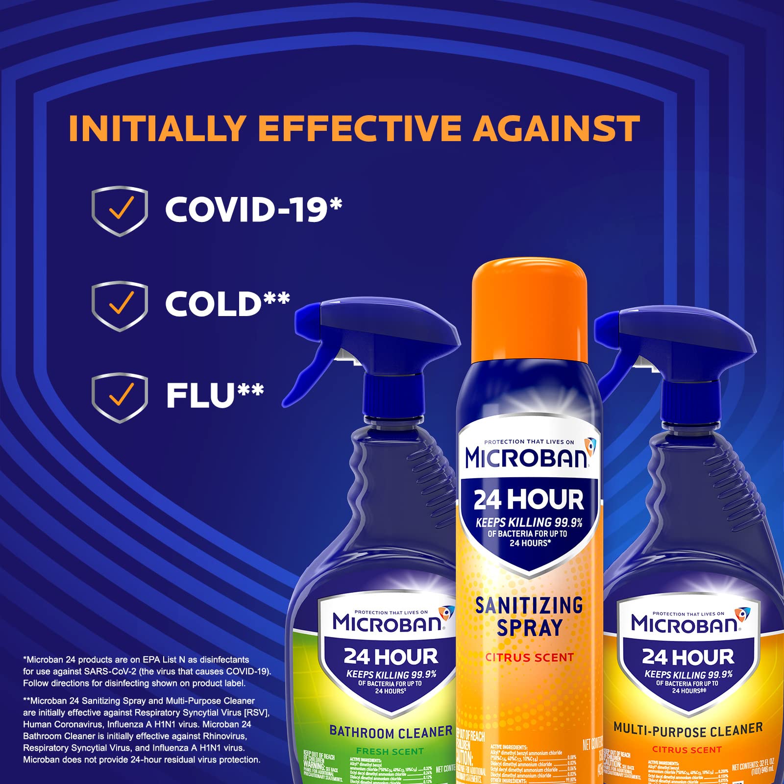 Microban sanitizing spray on soft fabric like a couch cushion for deodorizing