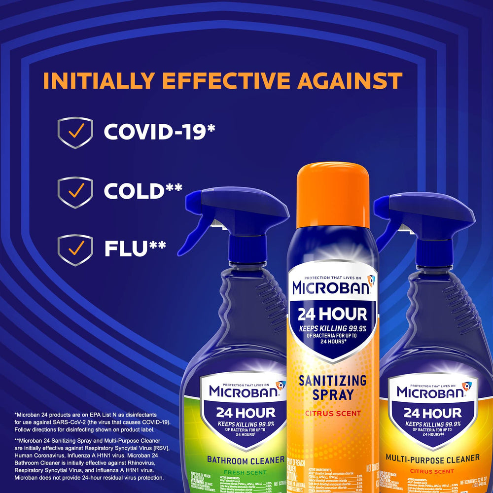 Microban sanitizing spray on soft fabric like a couch cushion for deodorizing