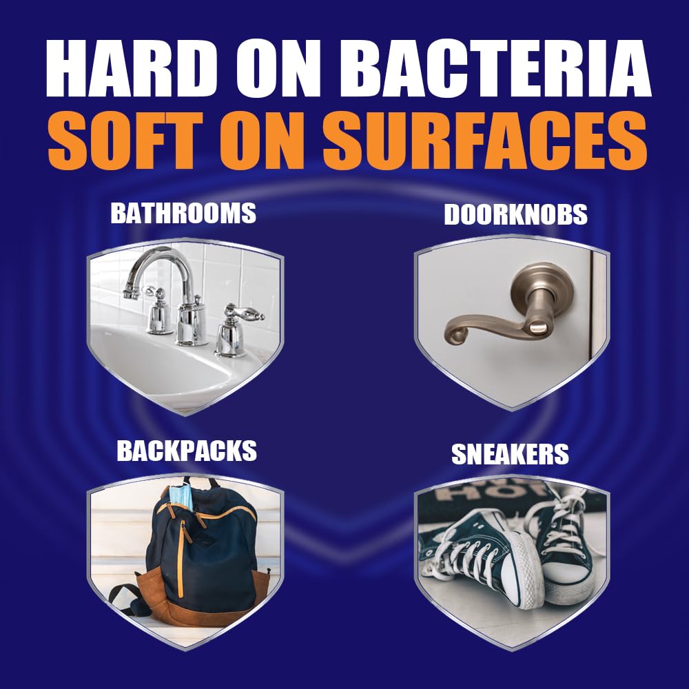 MICROBAN Sanitizing Spray spot-sanitizes soft surfaces like couch fabric