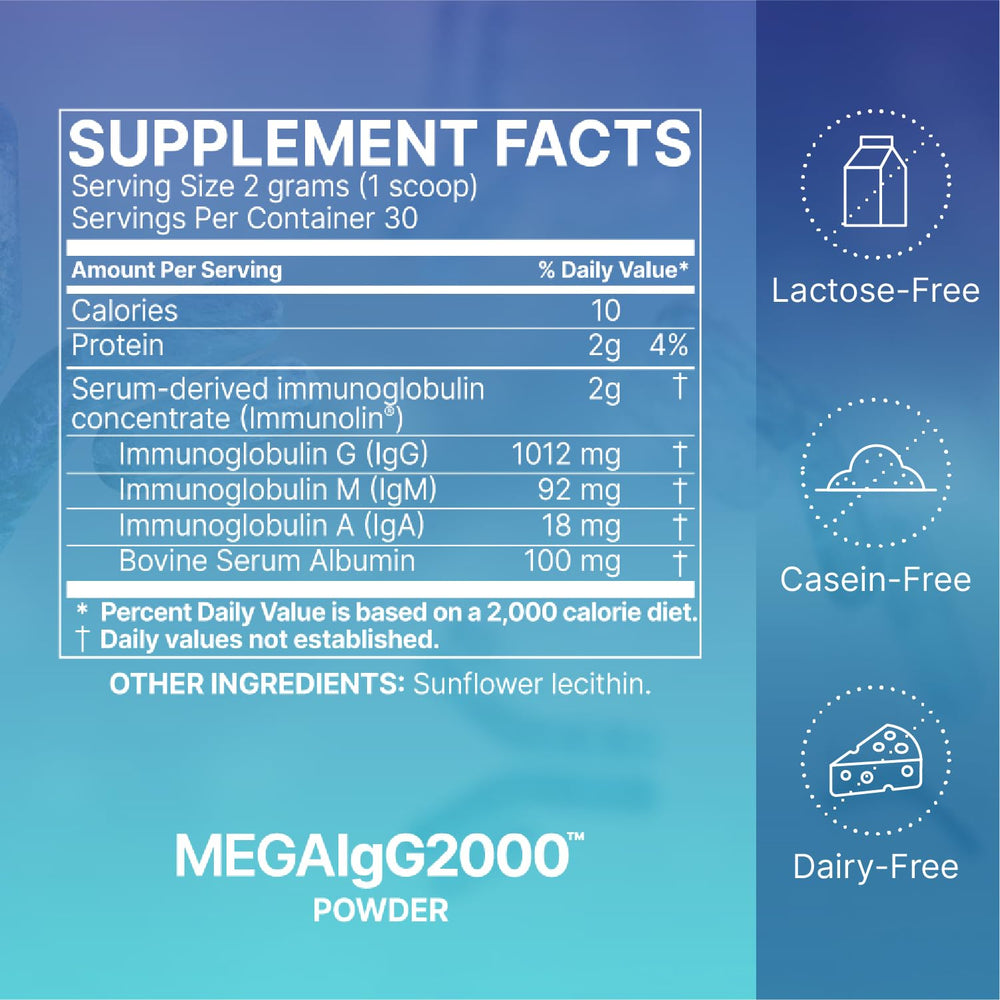 Mega IgG2000 suitable for ages 2+ for family wellness routines.