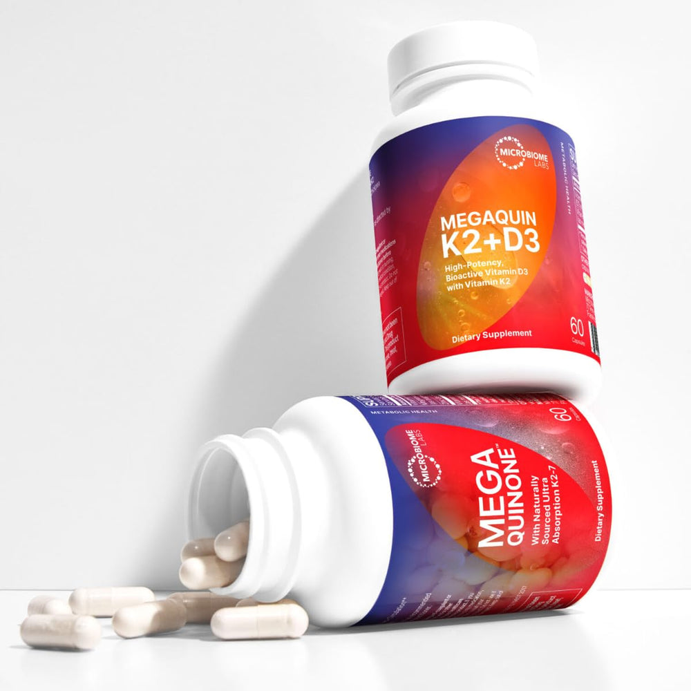MegaQuin D3 + K2 bottle top ready for your routine.