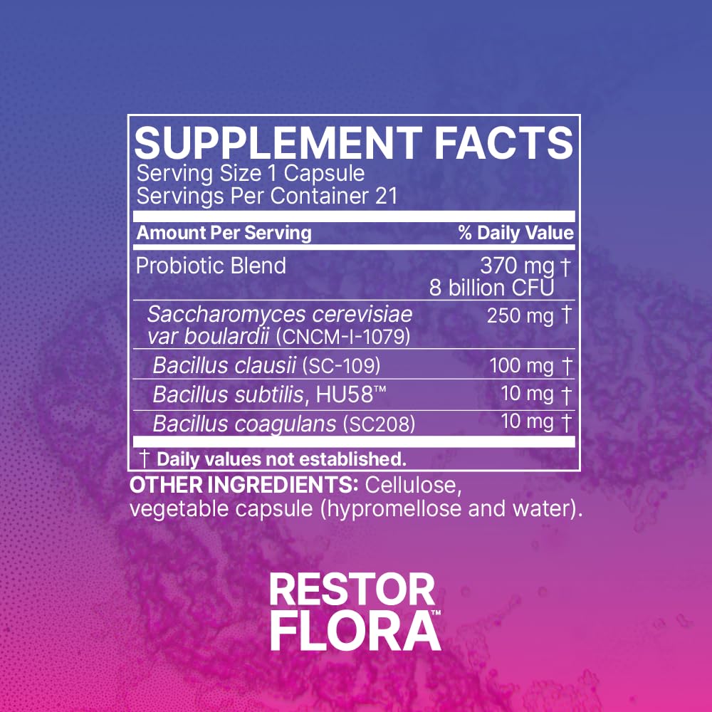 RestorFlora label details the 14 day short-term regimen.