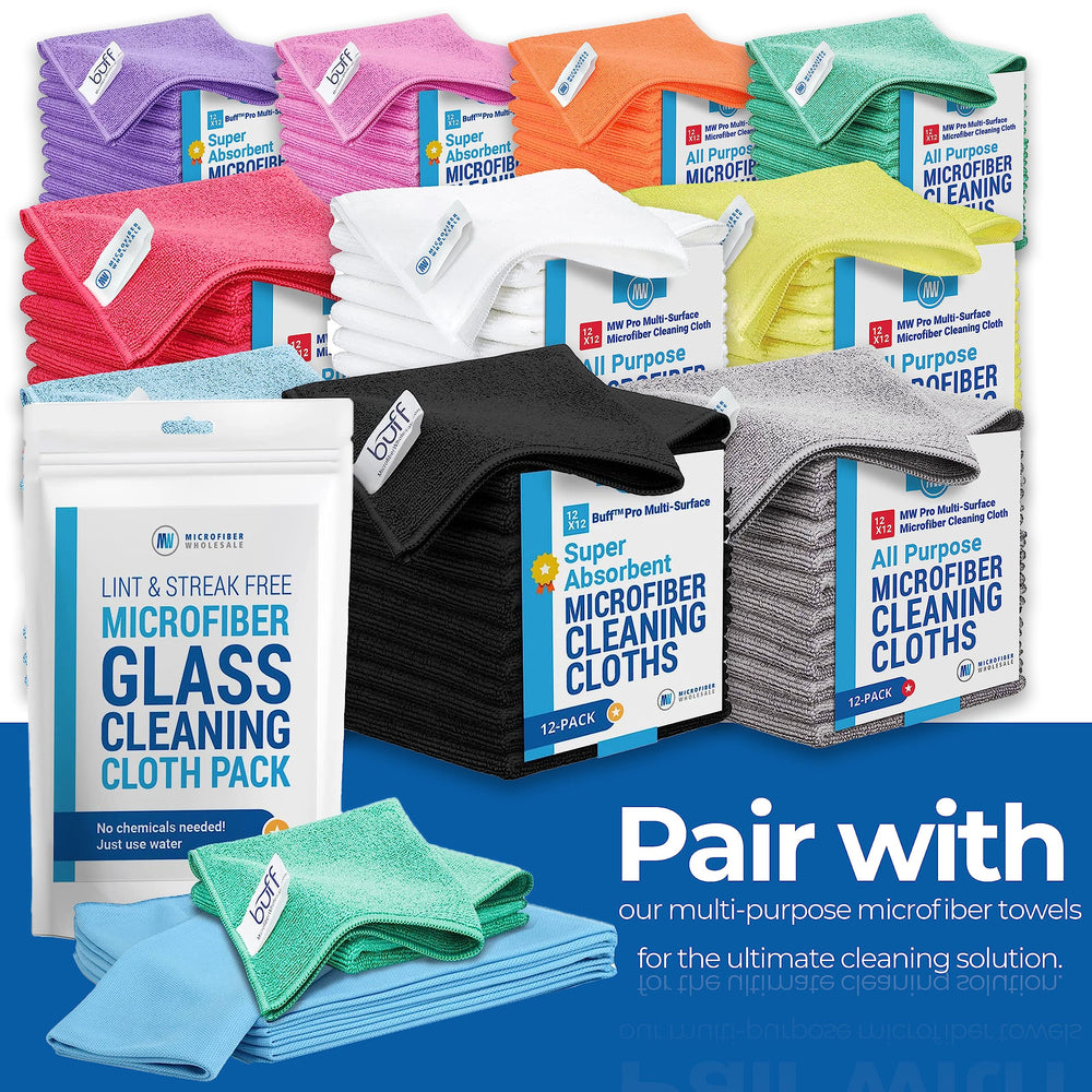 Claro 16x16 blue cloths pack ready for home cleaning tasks.