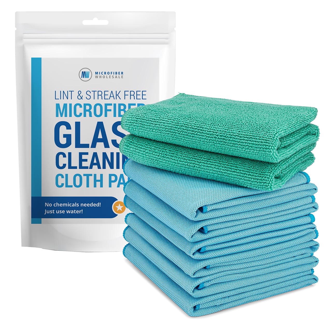 Claro damp green cloth demonstrates grime removal for streak-free windows.