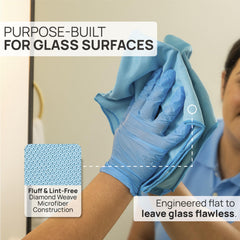 Claro premium microfiber fabric closeup highlights tight weave and scratch-free polishing.