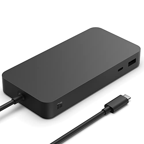 Microsoft Surface Thunderbolt 4 Dock dual 4K monitor setup shown for clarity.