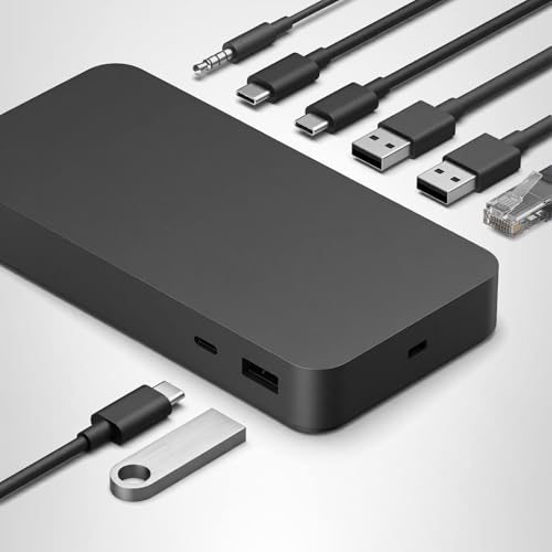 Microsoft Surface Thunderbolt 4 Dock USB-C and USB-A ports for versatile peripherals.