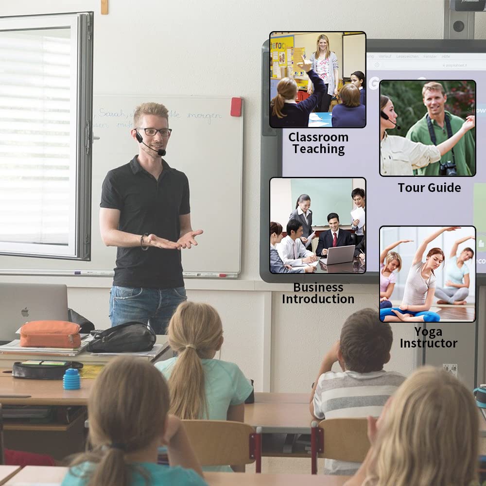 MICVISTA teaching use: comfortable headset supports engaging classroom delivery.