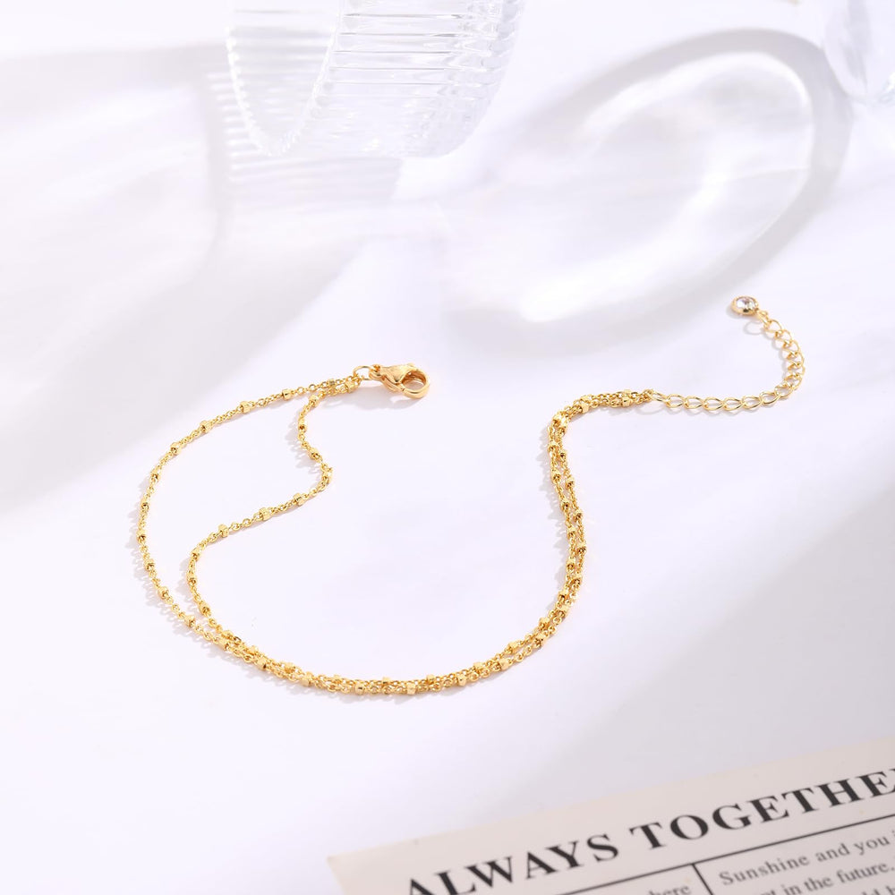 Mideeo anklet with lobster clasp for easy resizing and security.
