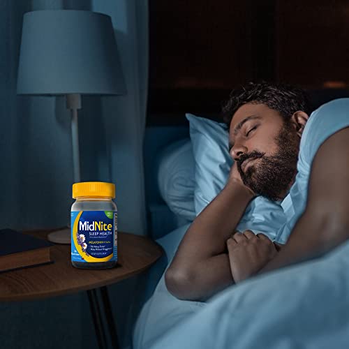 Closeup of MidNite Deep Sleep cherry gummies for easy bedtime use.