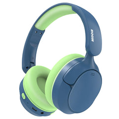 MIDOLA active noise cancelling kids headphones blue front view for immersive sound and safe listening.