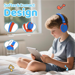 MIDOLA blue headphones with wireless mic for clear calls and learning