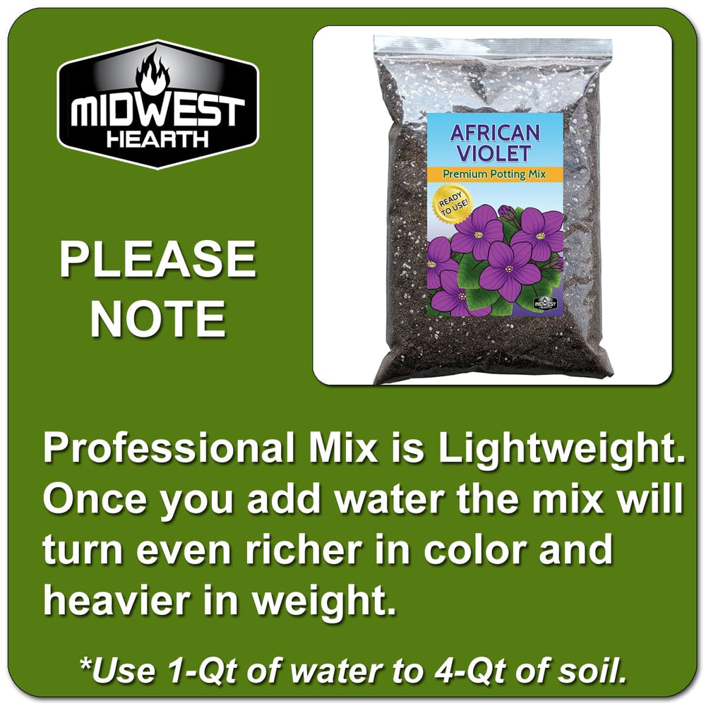 PH-balanced blend from Midwest Hearth designed for African Violets to support blooms
