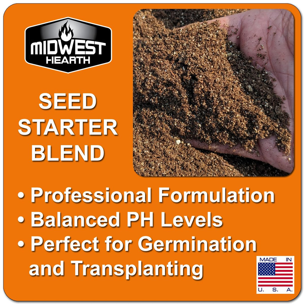 Midwest Hearth seed germination tray with thriving seedlings in rich mix