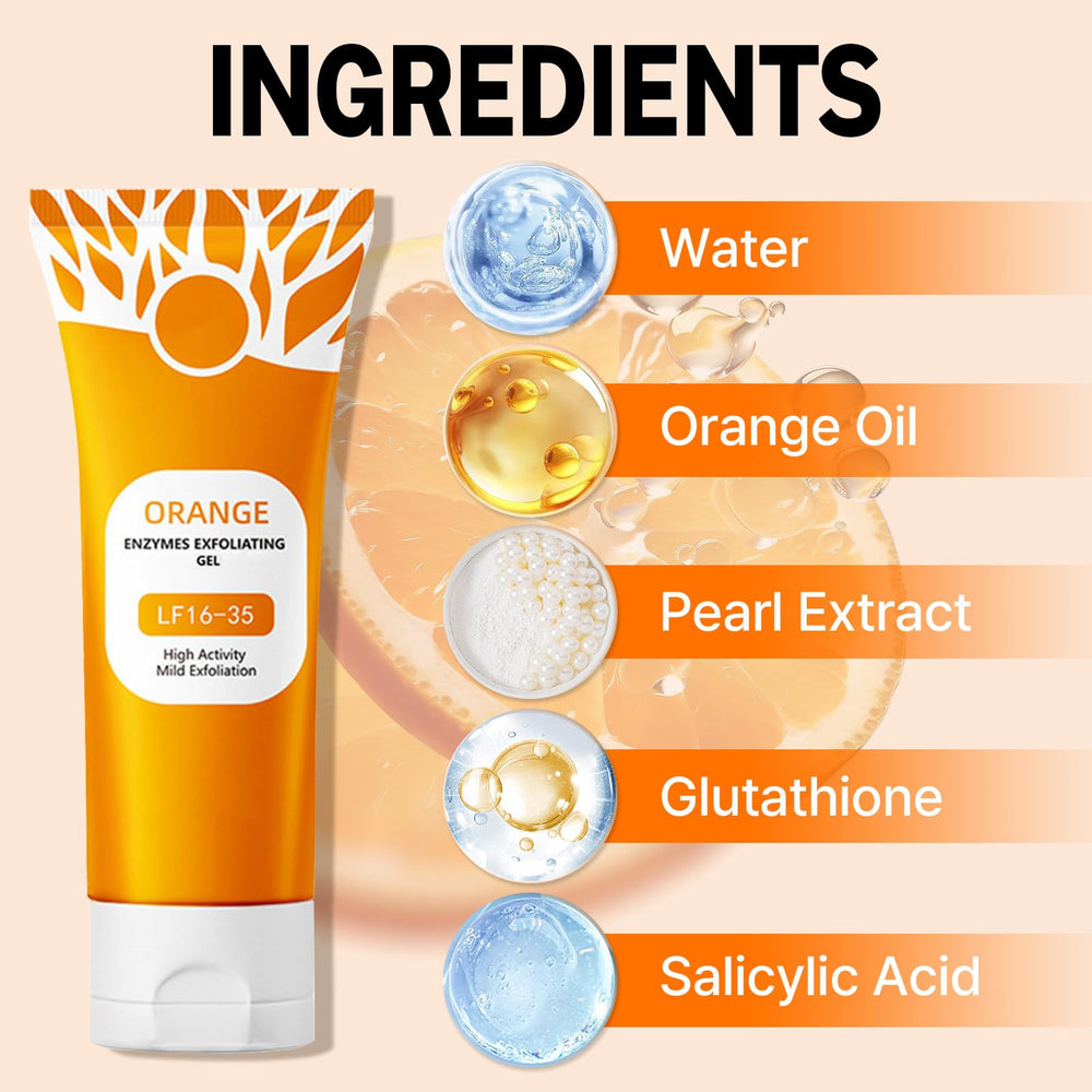 Miehoous Orange Exfoliating Gel on skin demonstrates hydration.