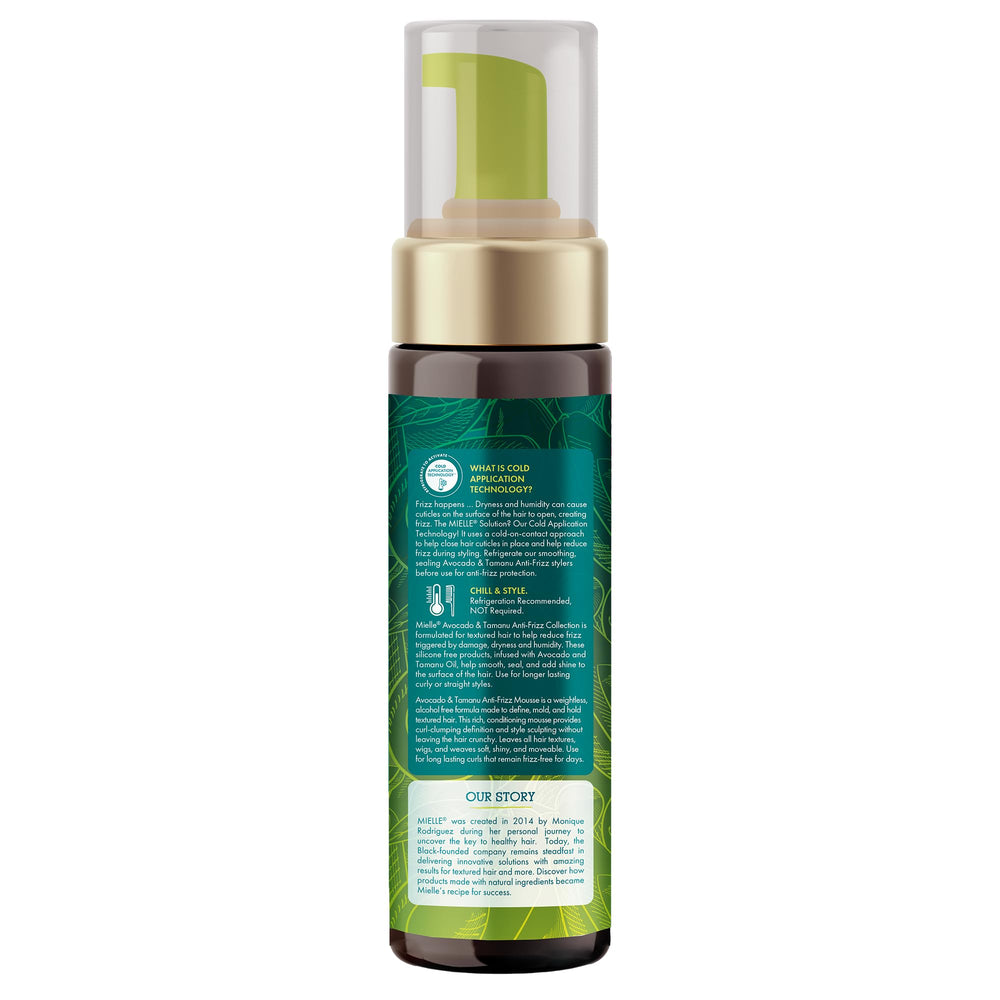 Mielle Avocado & Tamanu Curly Mousse versatile styling for curly to straight looks