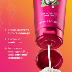 Applying Babassu & Mint Curl Cream to damp hair for definition