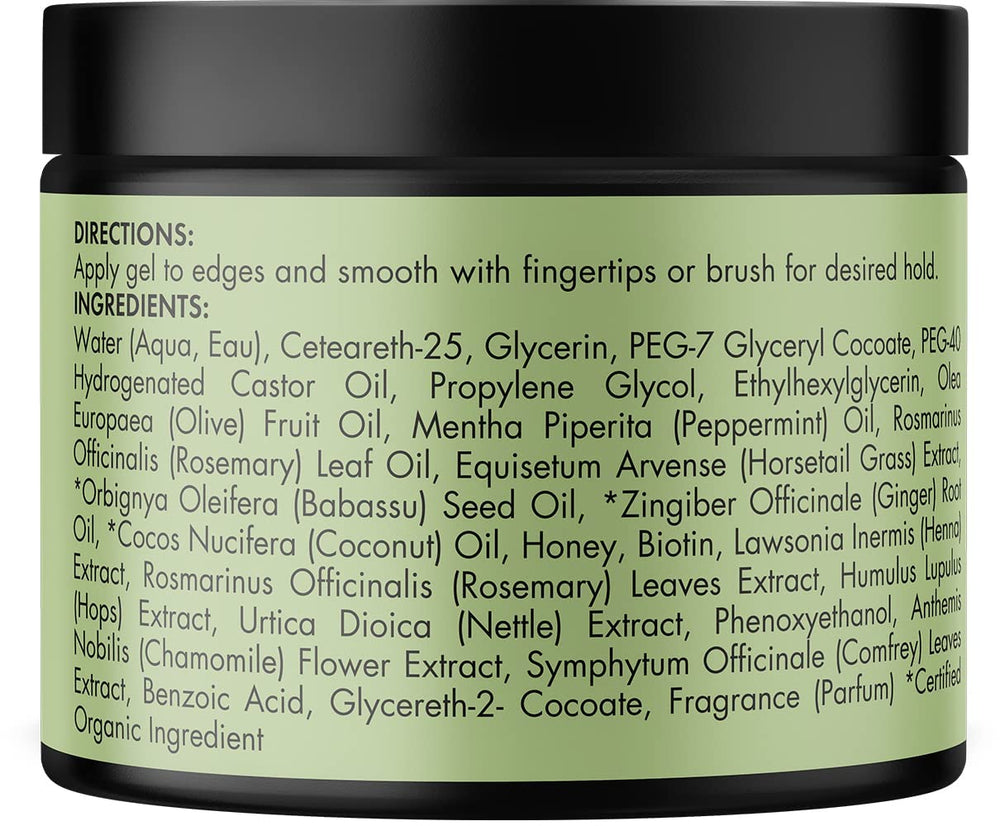 Mielle Organics Rosemary and Mint Edge Control Gel nourishing the edges during styling.