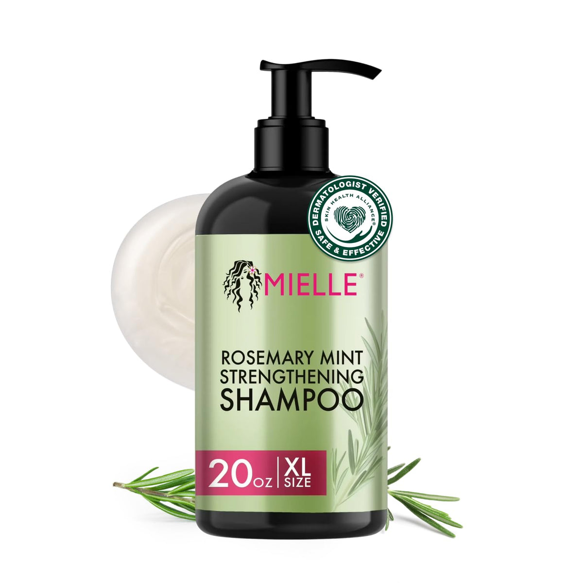 Mielle Organics Rosemary Mint Shampoo bottle offers a refreshing cleanse for healthier-feeling hair.