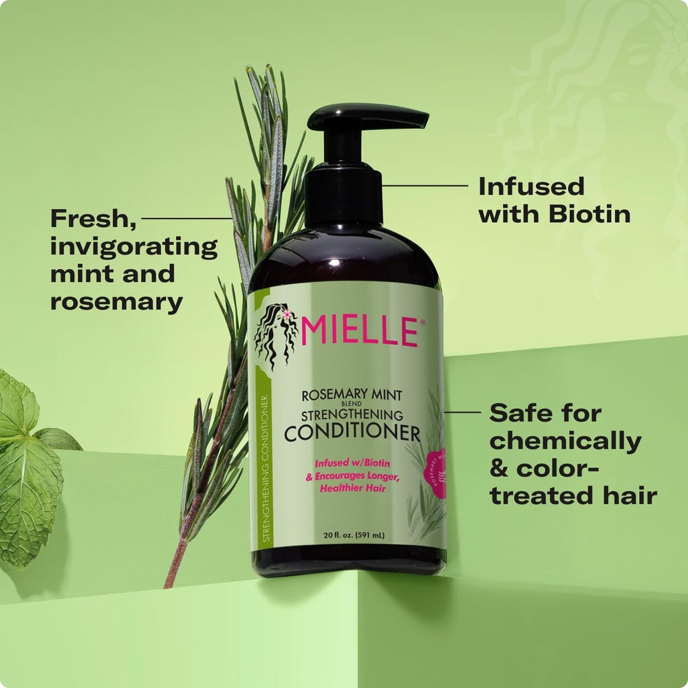 Applying Mielle Organics Rosemary Mint conditioner to damp hair boosts manageability.